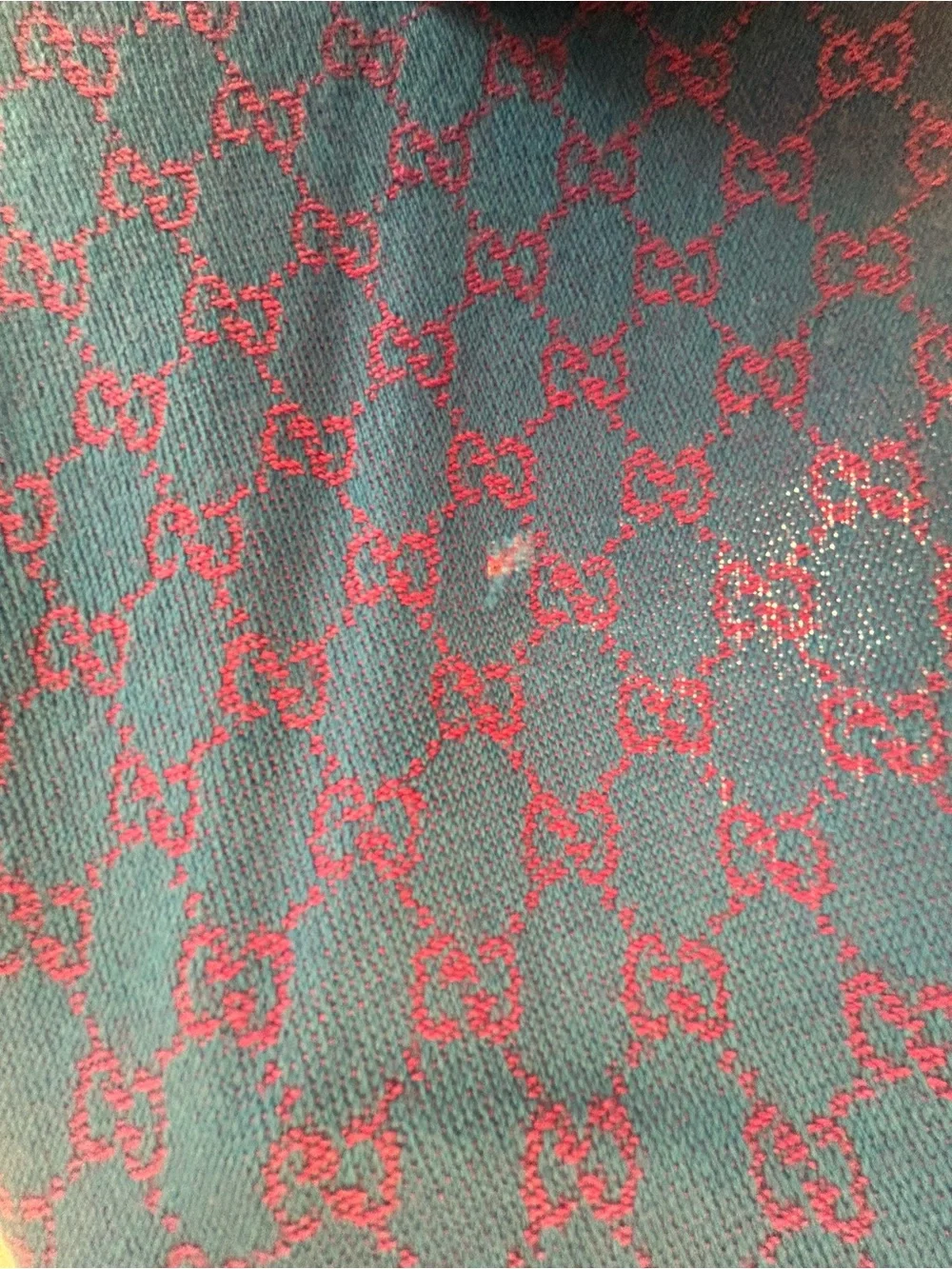 Gucci Purple and Blue GG Jacquard Silk Scarf